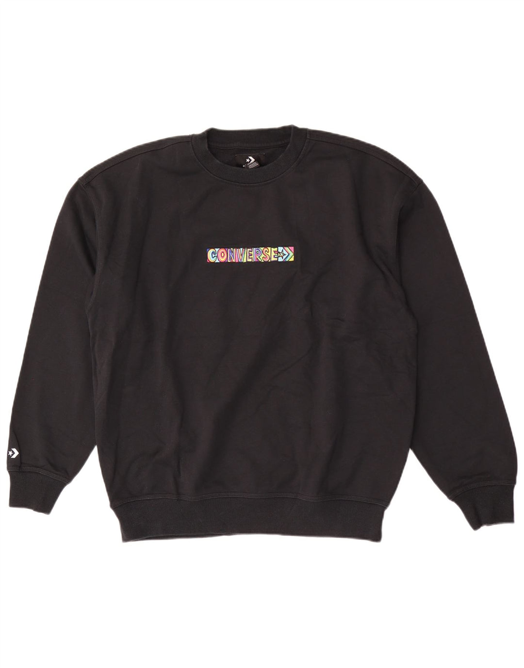 Converse Mens Graphic Sweatshirt Jumper Medium Black Cotton