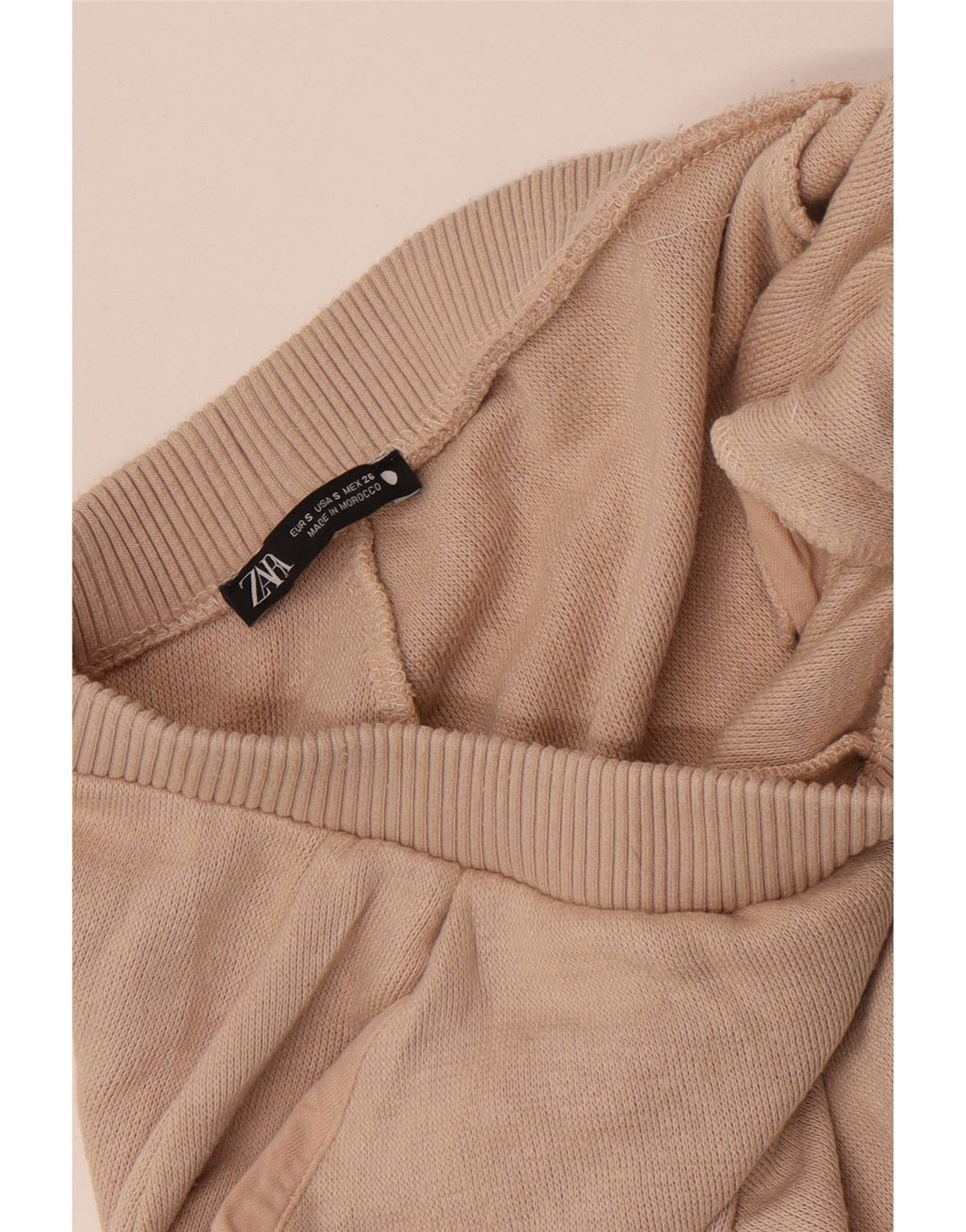 ZARA Womens Tracksuit Trousers Joggers UK 8 Small  Beige