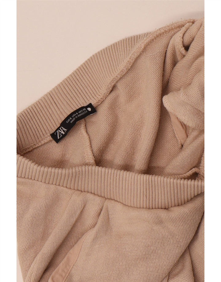ZARA Womens Tracksuit Trousers Joggers UK 8 Small  Beige