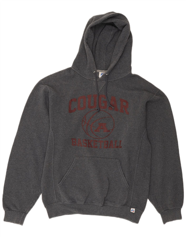 RUSSELL ATHLETIC Mens Cougars Graphic Hoodie Jumper Medium Grey Cotton