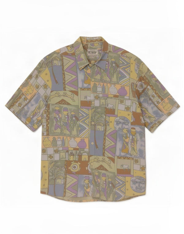 Fitzroy Mens Abstract Pattern Short Sleeve Shirt Medium Multicoloured