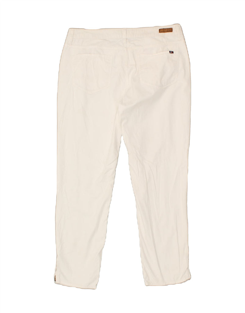 TOMMY HILFIGER Womens Slim Casual Trousers US 12 Large W32 L26  White | Vintage Tommy Hilfiger | Thrift | Second-Hand Tommy Hilfiger | Used Clothing | Messina Hembry 