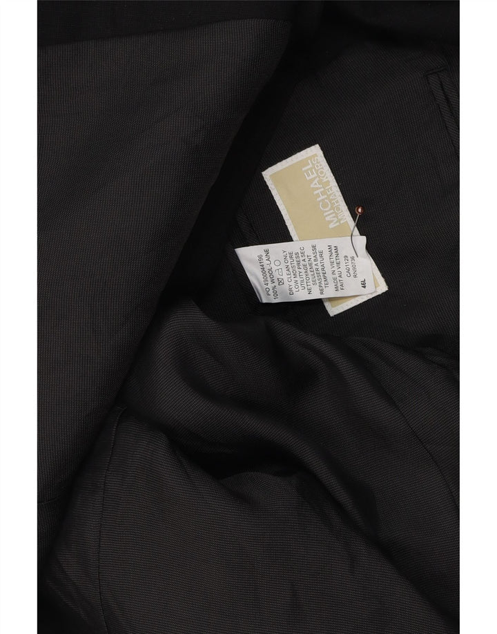 Michael Kors Mens Longline 2 Button Blazer Jacket UK 46 3XL Black Wool