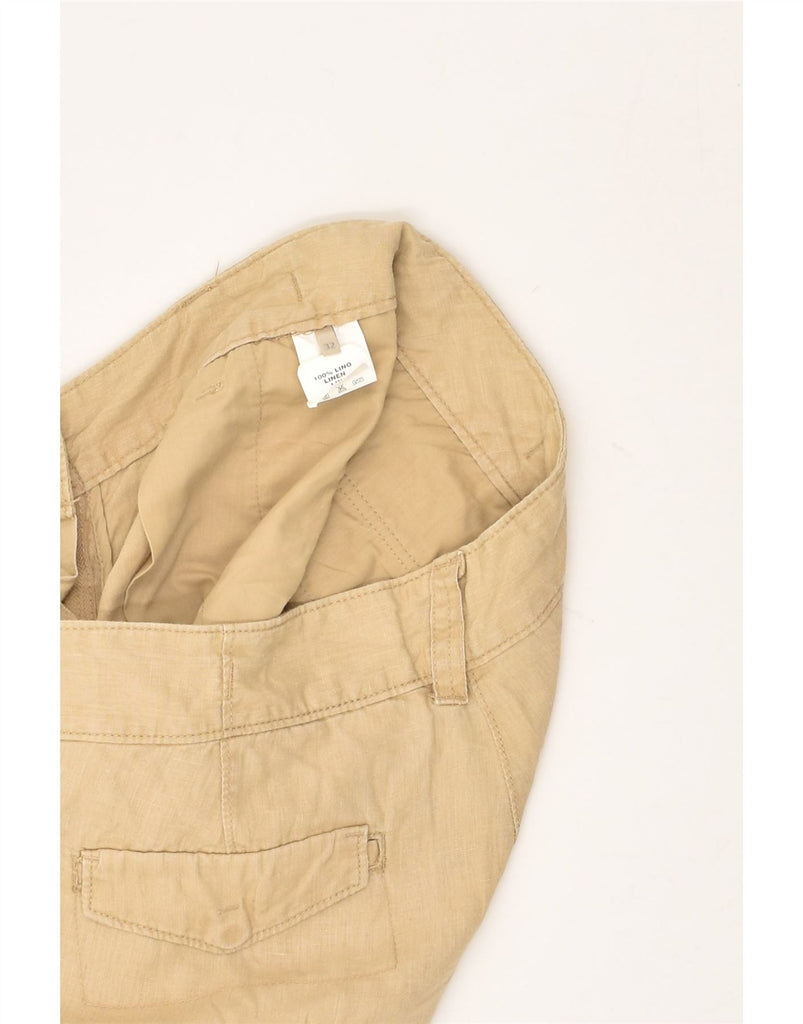 MURPHY & NYE Womens Chino Shorts W32 Large Beige Linen | Vintage Murphy & Nye | Thrift | Second-Hand Murphy & Nye | Used Clothing | Messina Hembry 