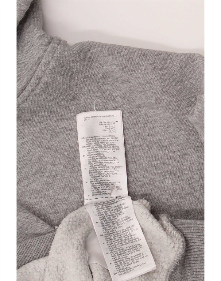 Adidas Mens Hoodie Jumper Medium Grey Flecked Cotton