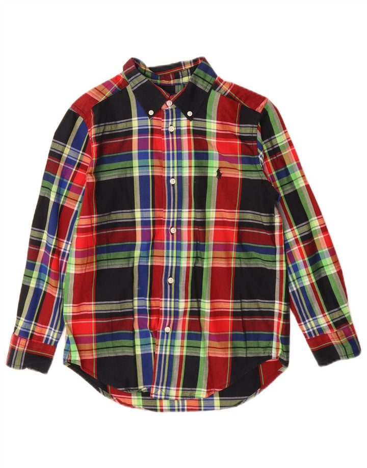 RALPH LAUREN Boys Flannel Shirt 6-7 Years Multicoloured Check Cotton