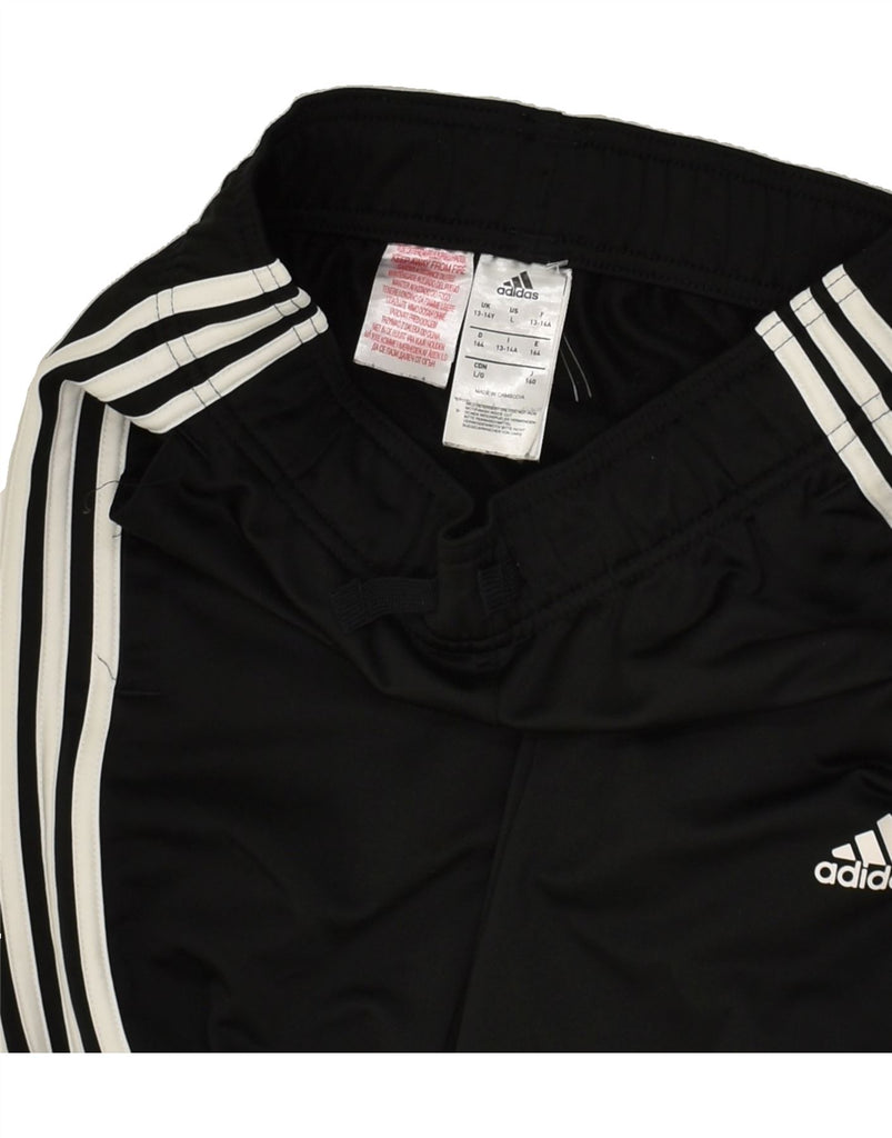 ADIDAS Boys Tracksuit Trousers Joggers 13-14 Years Black Polyester | Vintage Adidas | Thrift | Second-Hand Adidas | Used Clothing | Messina Hembry 