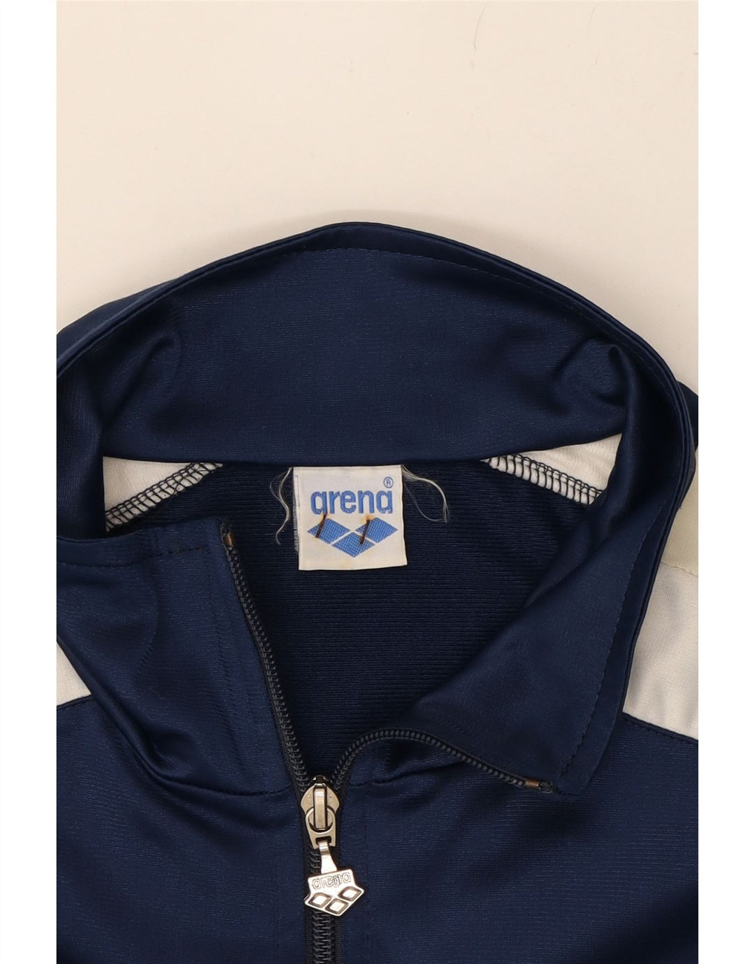 ARENA Mens Graphic Tracksuit Top Jacket Large Navy Blue Colourblock Vintage Arena and Second-Hand Arena from Messina Hembry 