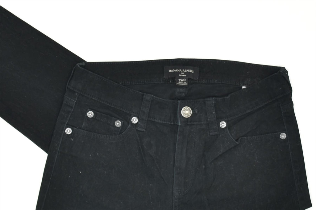 BANANA REPUBLIC Womens Skinny Jeans W25 L29 Black Cotton | Vintage | Thrift | Second-Hand | Used Clothing | Messina Hembry 