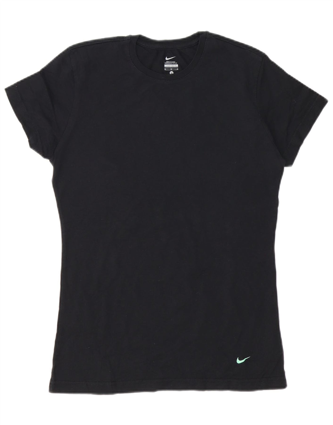 Nike Womens T-Shirt Top UK 12 Medium Black Cotton