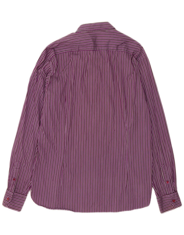Ted Baker Mens Shirt Size 5 XL Purple Pinstripe Cotton