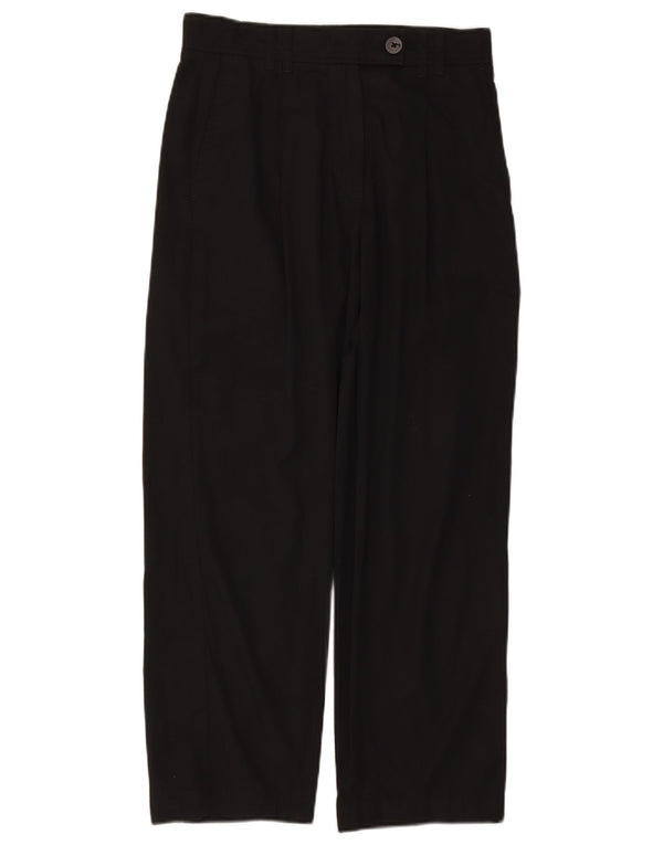 MASSIMO DUTTI Womens Loose Fit Chino Trousers EU 38 Small W28 L26 Black