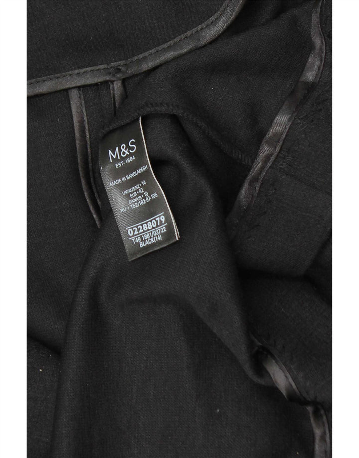 Marks & Spencer Womens Oversized Overcoat UK 14 Large Navy Blue Polyester