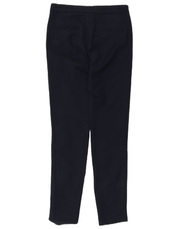 Zara Womens Skinny Trousers XS Navy Blue Cotton