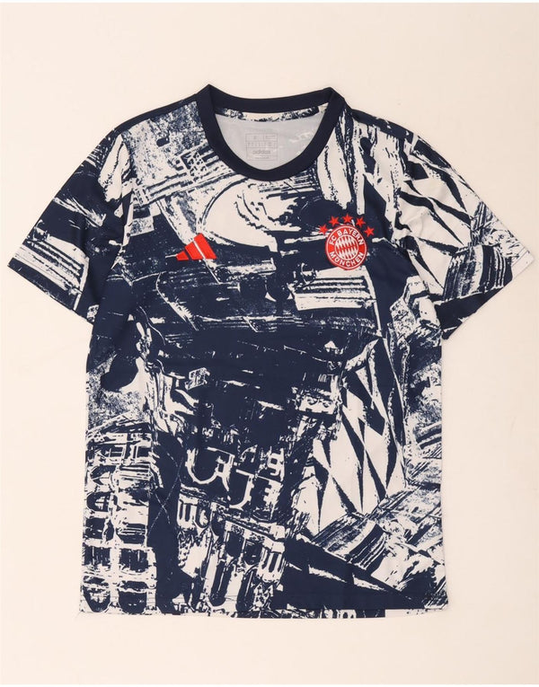 Adidas Mens FC Bayern Munchen Graphic T-Shirt Top Small Blue Polyester