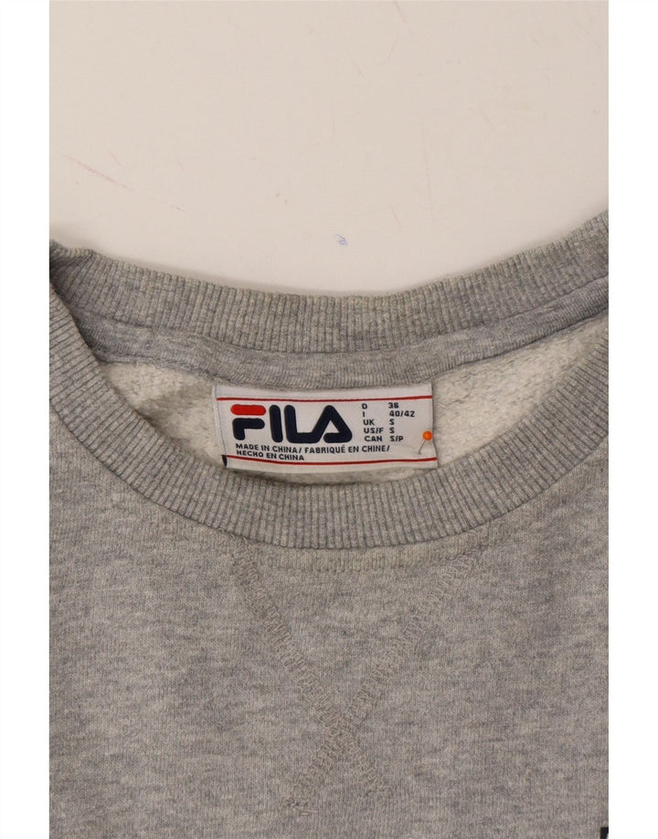 FILA Womens Sweatshirt Jumper Small Grey Cotton Vintage Fila and Second-Hand Fila from Messina Hembry 