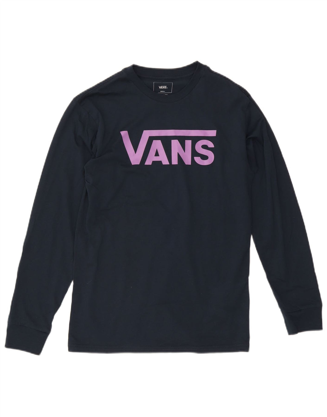 Vans Mens Classic Fit Graphic Top Long Sleeve Small Navy Blue Cotton