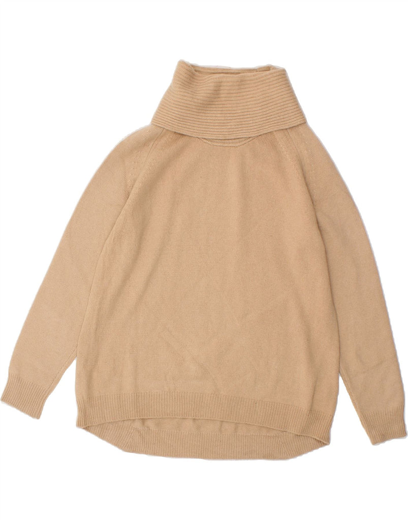 MASSIMO DUTTI Womens Roll Neck Jumper Sweater UK 14 Medium Beige Wool | Vintage Massimo Dutti | Thrift | Second-Hand Massimo Dutti | Used Clothing | Messina Hembry 