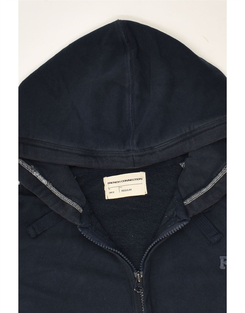 FRENCH CONNECTION Mens Regular Fit Zip Hoodie Sweater Large Navy Blue | Vintage French Connection | Thrift | Second-Hand French Connection | Used Clothing | Messina Hembry 