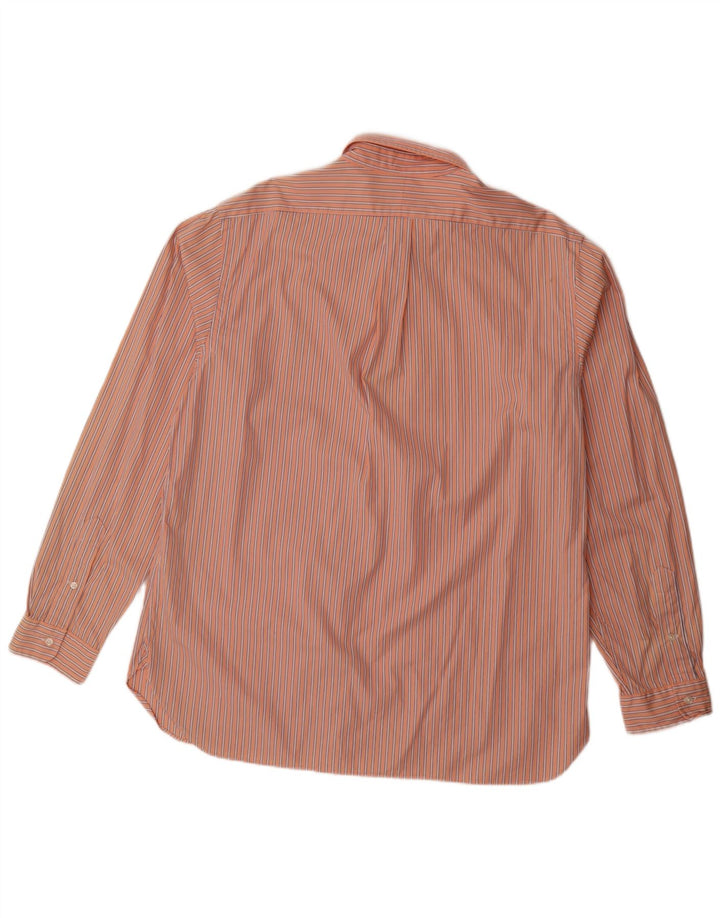 RALPH LAUREN Mens Shirt Size 17 XL Orange Striped Cotton