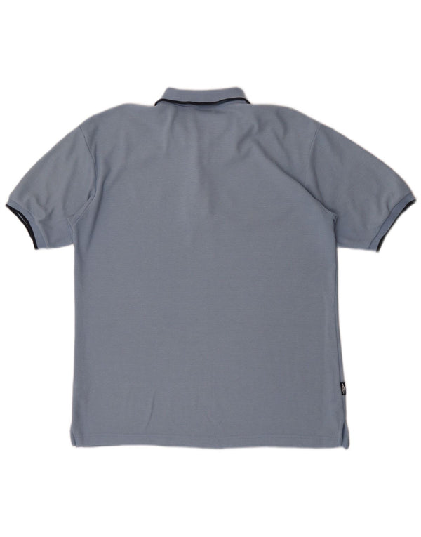 Umbro Mens Polo Shirt Medium Blue Polyester