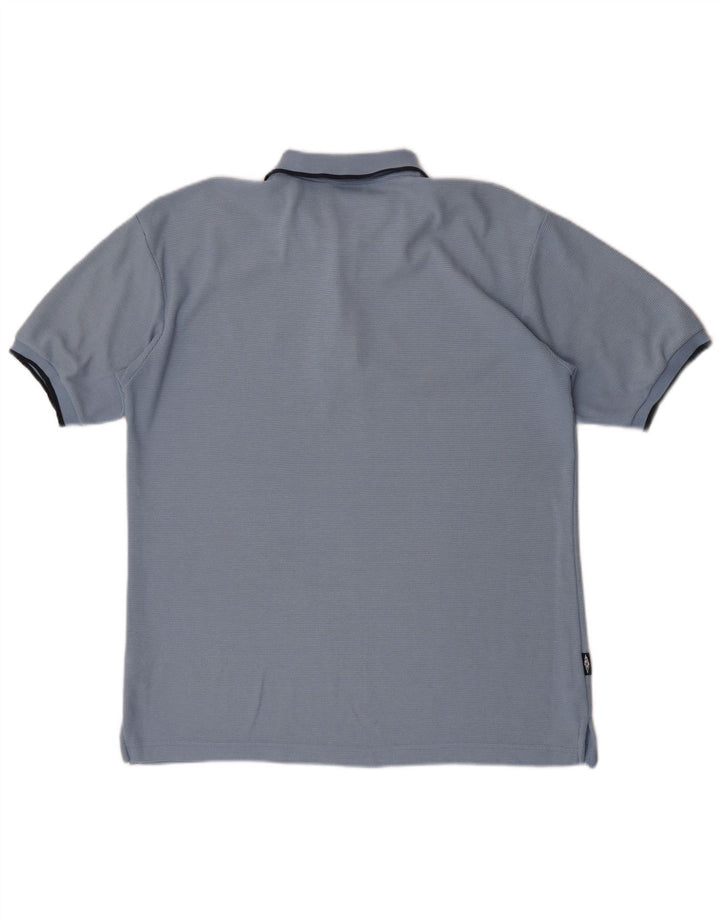 Umbro Mens Polo Shirt Medium Blue Polyester
