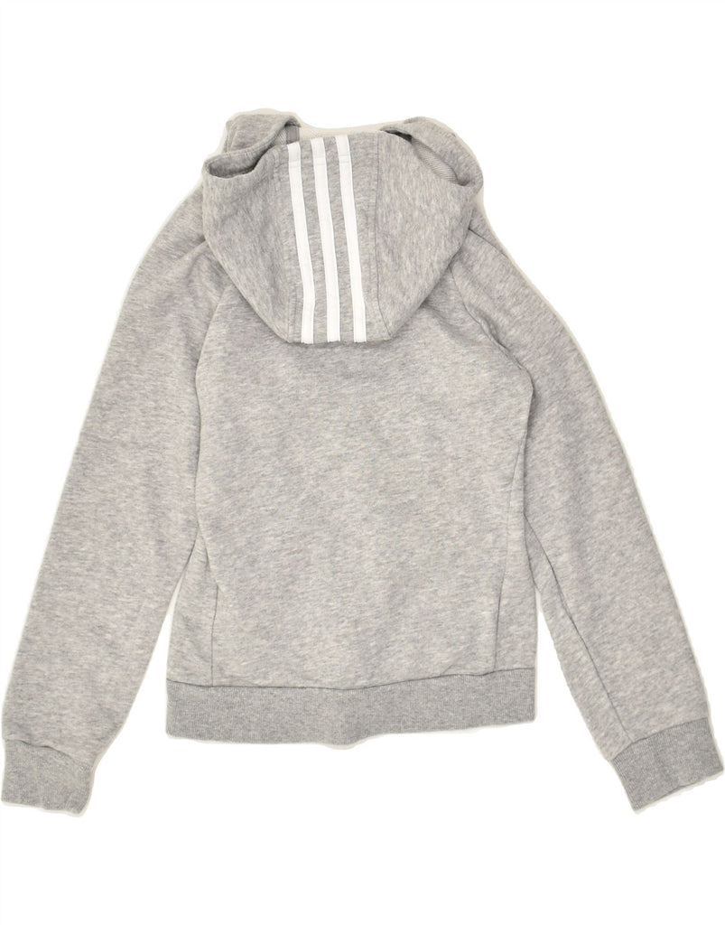 ADIDAS Boys Zip Hoodie Sweater 7-8 Years Grey Cotton | Vintage Adidas | Thrift | Second-Hand Adidas | Used Clothing | Messina Hembry 