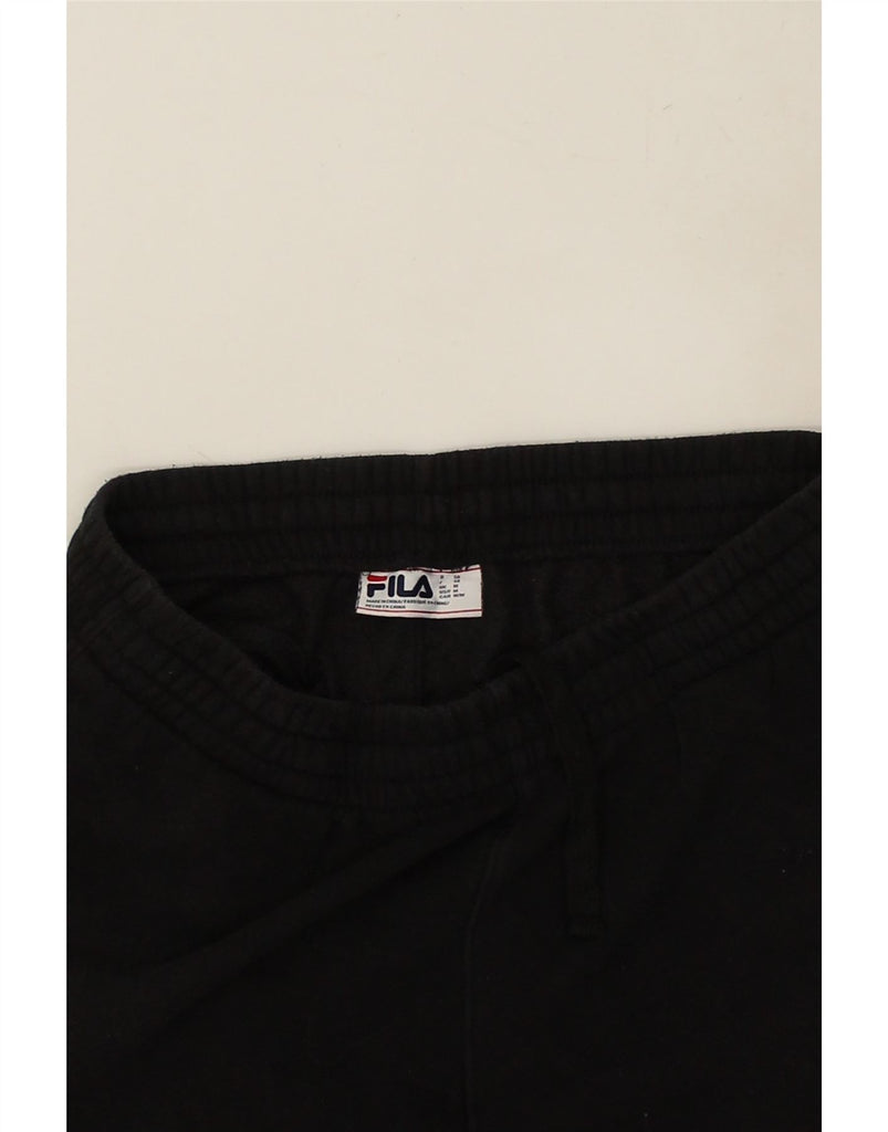 FILA Mens Tracksuit Trousers Medium Black Cotton | Vintage Fila | Thrift | Second-Hand Fila | Used Clothing | Messina Hembry 