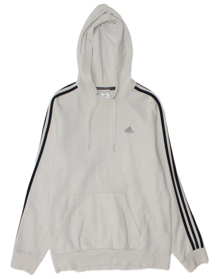 Adidas Mens Hoodie Jumper Medium White Cotton