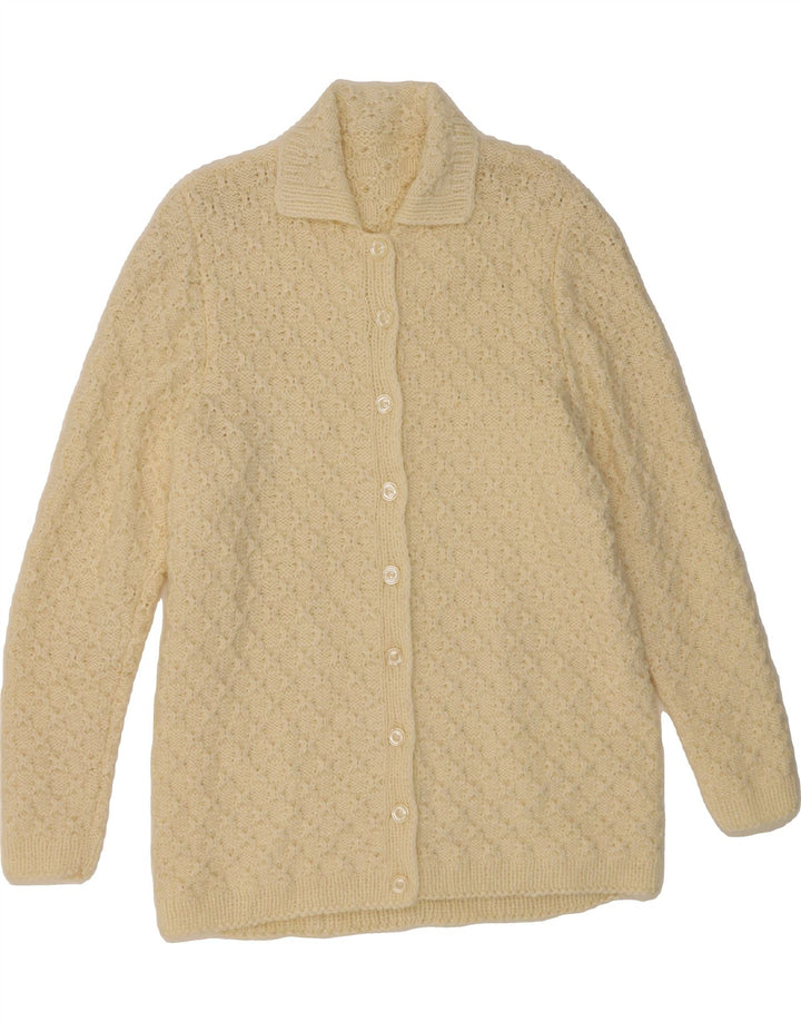 VINTAGE Womens Cardigan Sweater UK 10 Small Off White Vintage Vintage and Second-Hand Vintage from Messina Hembry 