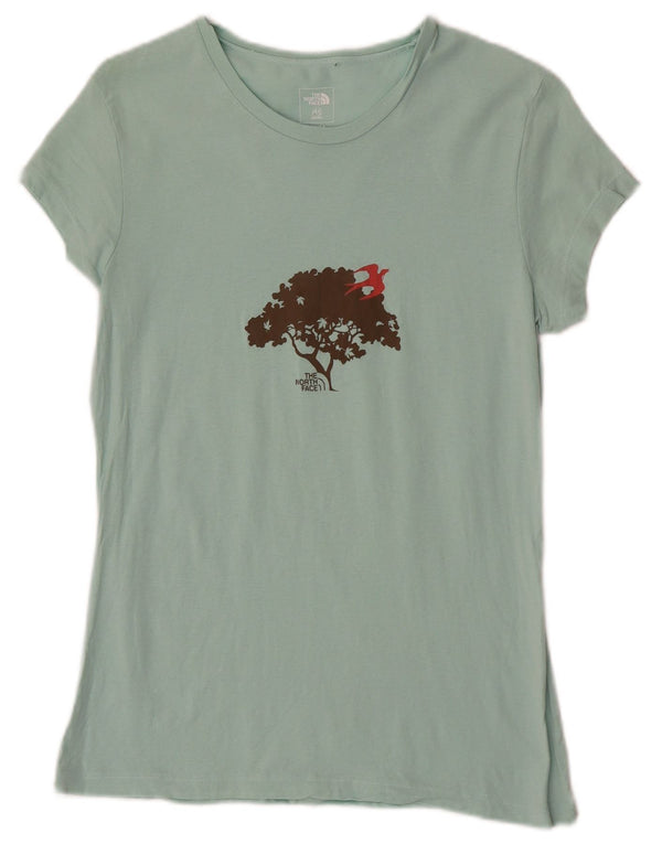 The North Face Womens Graphic T-Shirt Top UK 12 Medium Green Cotton