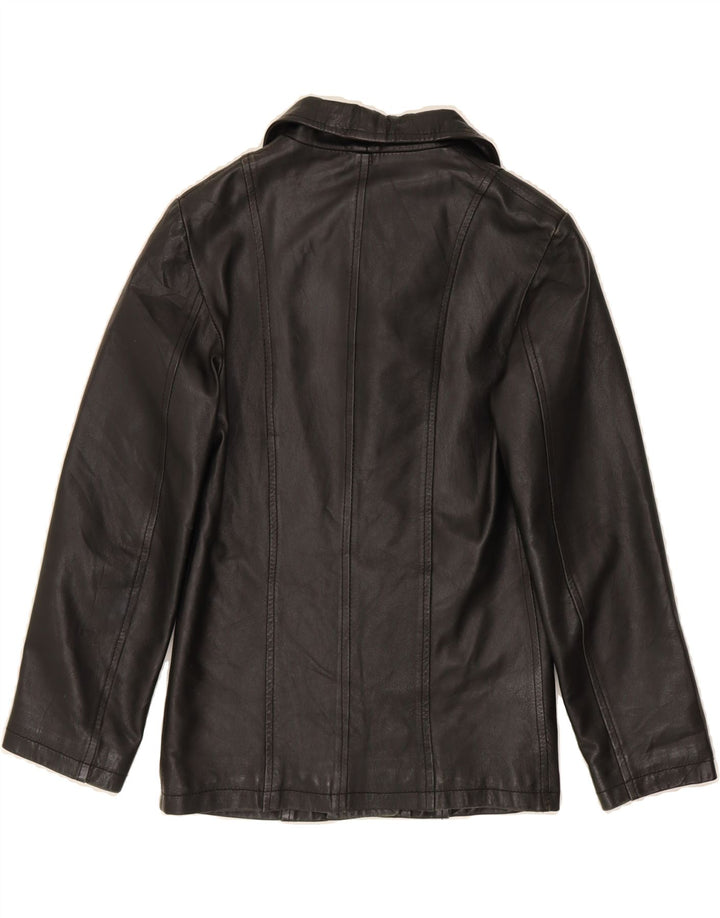 DRESSCO Womens Leather Jacket IT 42 Medium Black Leather Vintage Dressco and Second-Hand Dressco from Messina Hembry 