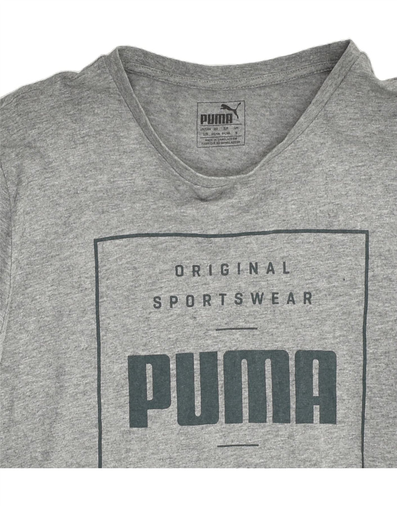 PUMA Mens Graphic T-Shirt Top Small Grey Cotton | Vintage Puma | Thrift | Second-Hand Puma | Used Clothing | Messina Hembry 