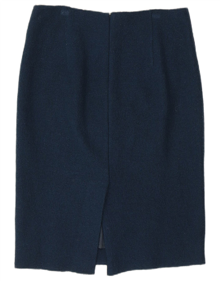 Jigsaw Womens Pencil Skirt UK 12 Medium W32 Navy Blue Wool