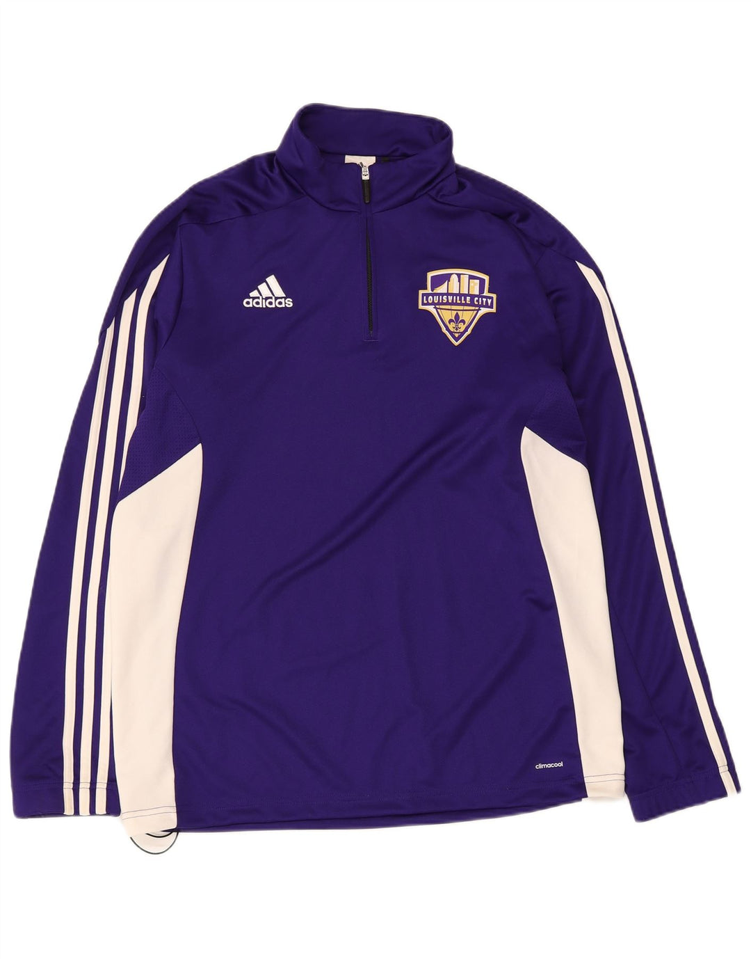 Adidas Mens Louisville Pullover Tracksuit Top Large Purple Colourblock