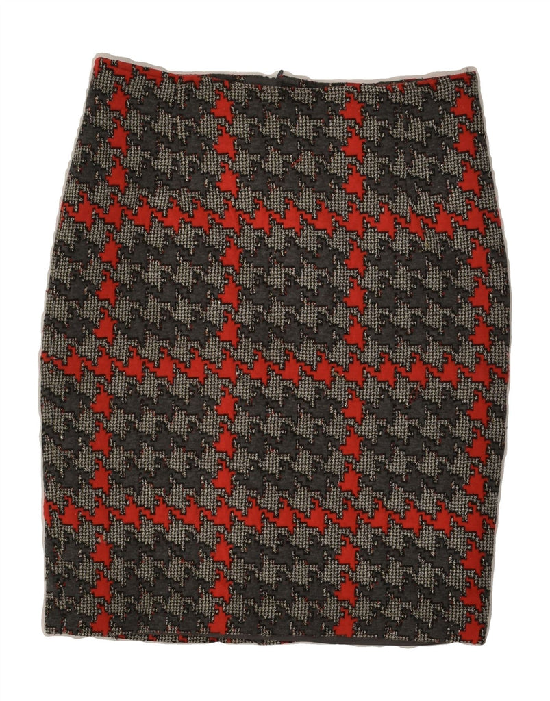 VINTAGE Womens Pencil Skirt UK 10 Small W29 Grey Houndstooth Acrylic | Vintage Vintage | Thrift | Second-Hand Vintage | Used Clothing | Messina Hembry 