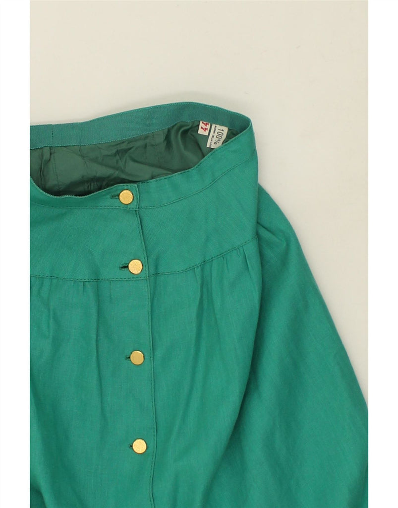 VINTAGE Womens A-Line Skirt IT 44 Medium W30  Green Wool Vintage Vintage and Second-Hand Vintage from Messina Hembry 