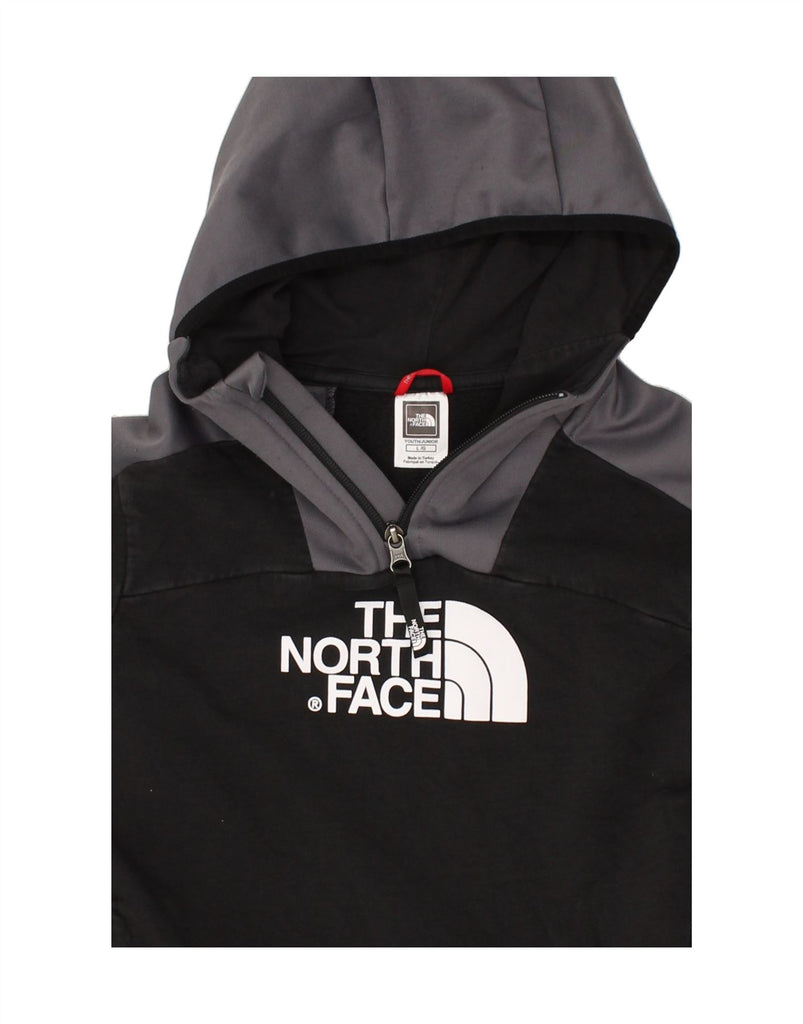 THE NORTH FACE Boys Graphic Zip Neck Hoodie Jumper 11-12 Years Large Black | Vintage The North Face | Thrift | Second-Hand The North Face | Used Clothing | Messina Hembry 