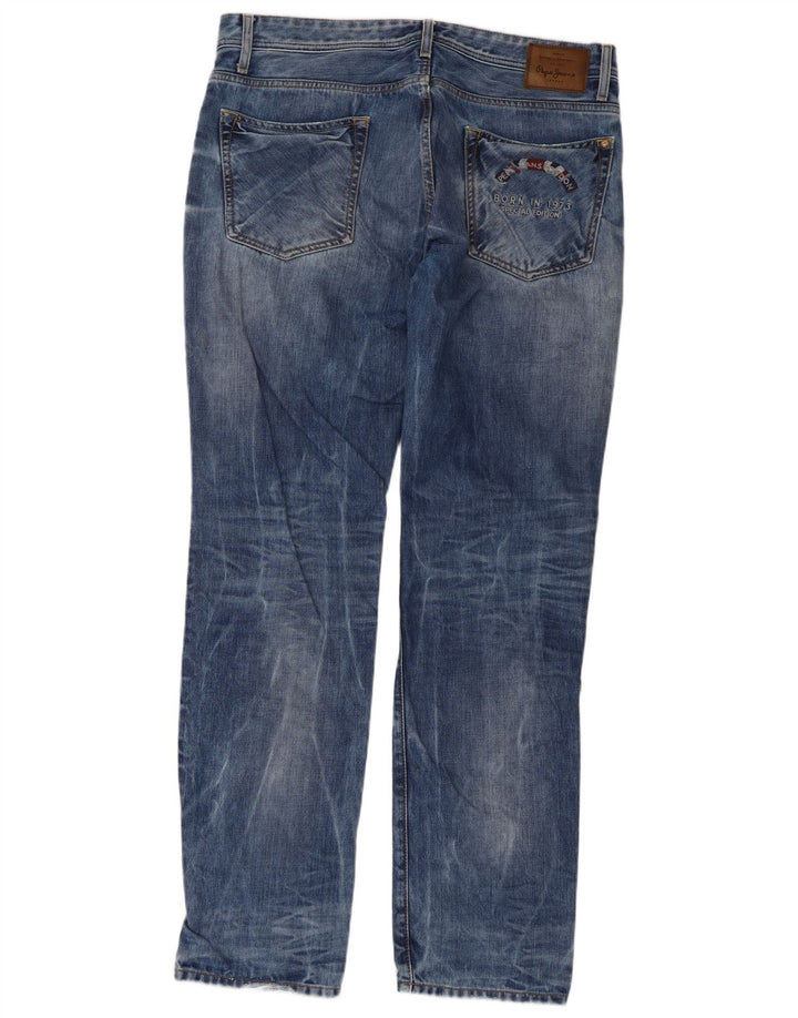 PEPE Jeans Mens Regular Fit Slim Jeans W38 L34 Blue Cotton