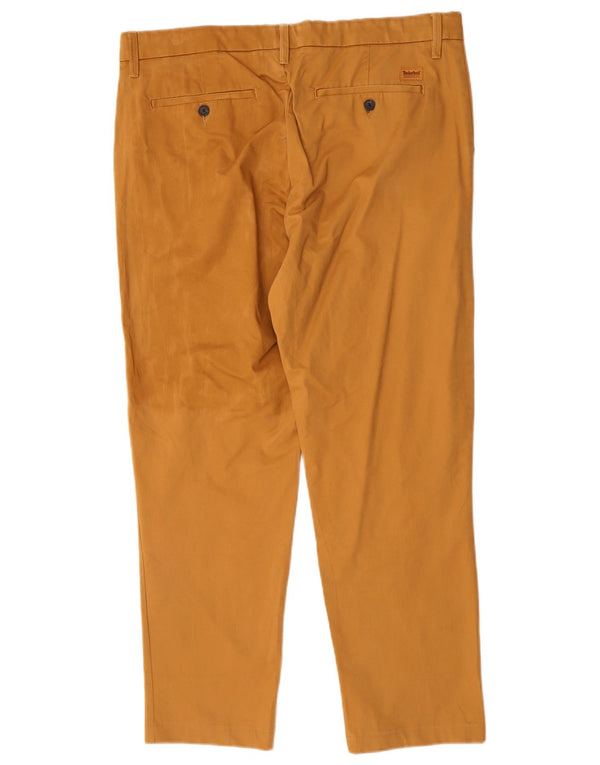 Timberland Mens Straight Chino Trousers W36 L29 Brown Cotton
