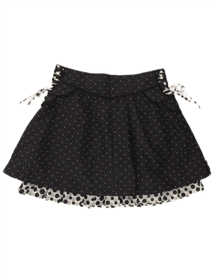 A.YILIAN Womens Mini Skirt Large W30  Black Spotted