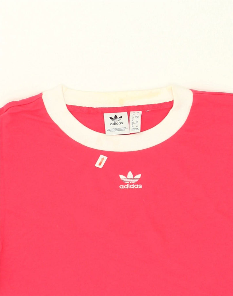 ADIDAS Womens Crop Top UK 10 Small Pink Cotton | Vintage Adidas | Thrift | Second-Hand Adidas | Used Clothing | Messina Hembry 