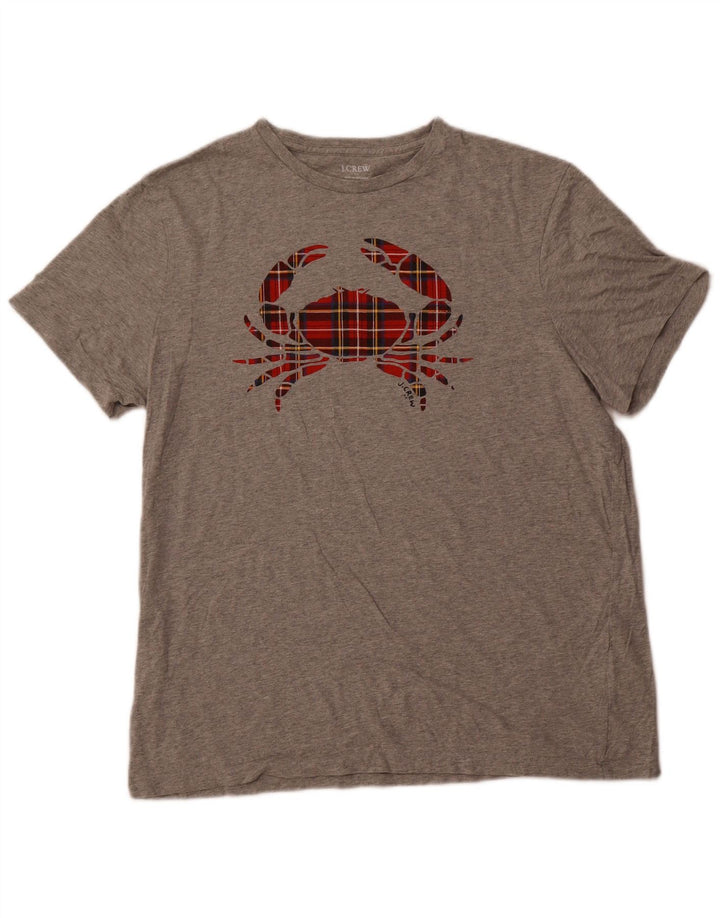 J. Crew Mens Graphic T-Shirt Top XL Grey Cotton
