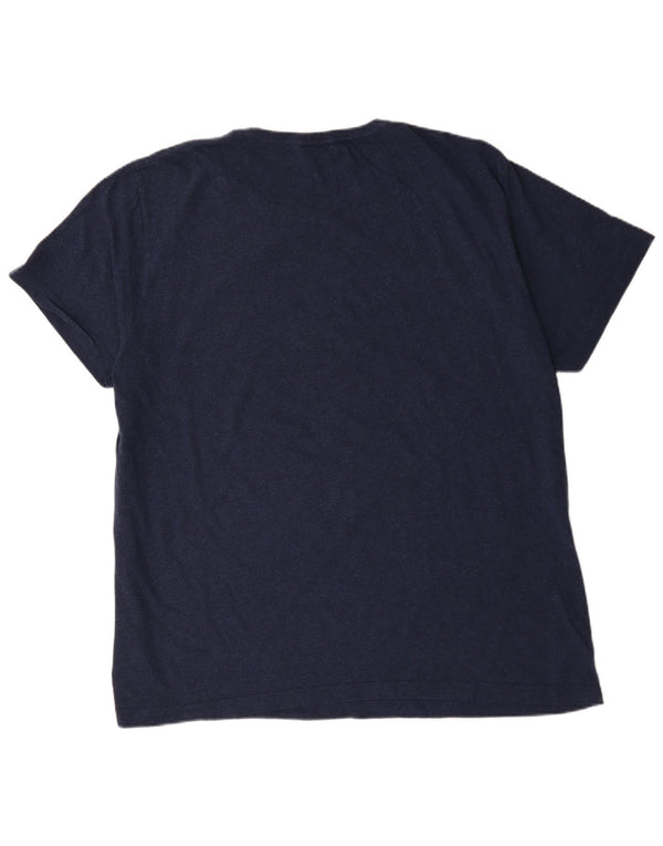 Gant Mens Graphic T-Shirt Top 4XL Navy Blue Cotton