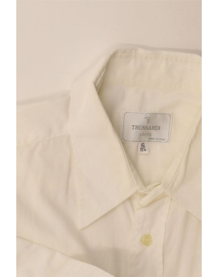 Trussardi Mens Shirt Size 40 15 3/4 Medium White