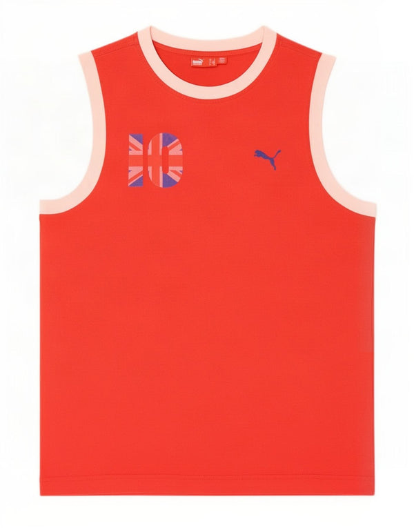 Puma Mens Graphic Vest Top Medium Red Colourblock