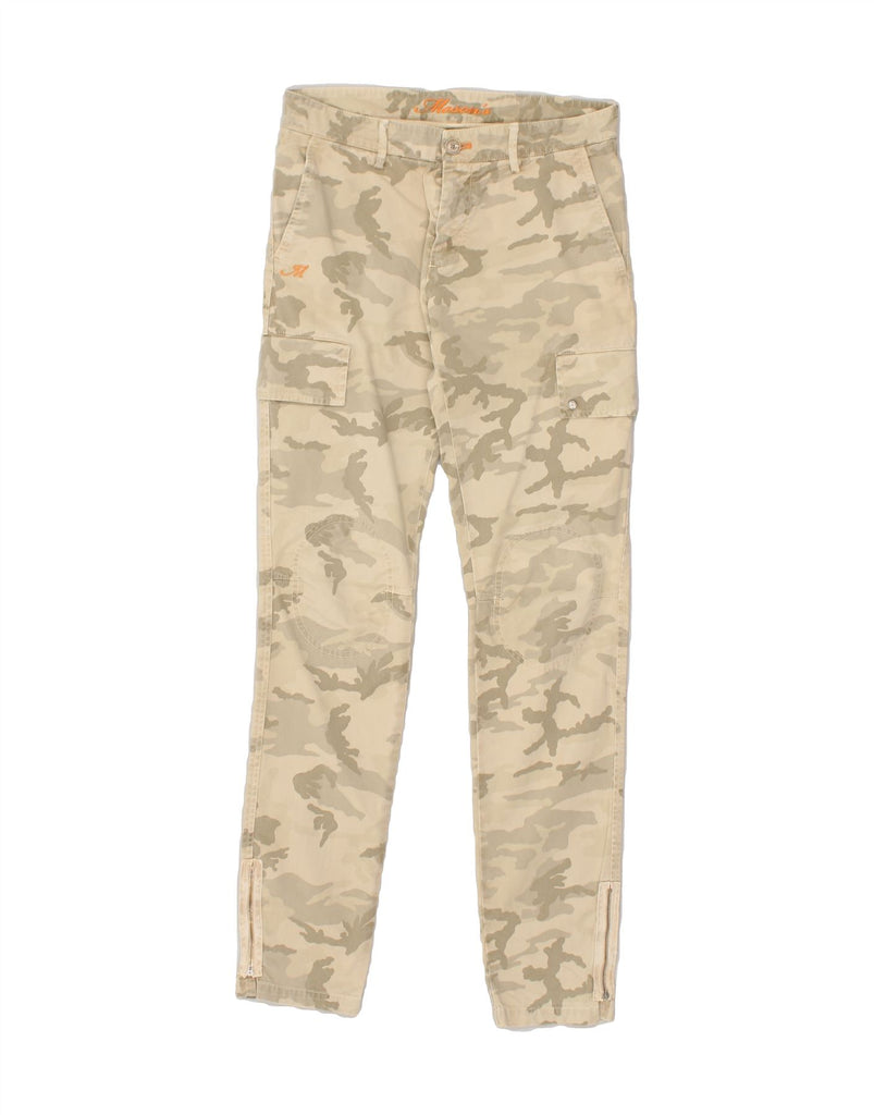 MASON'S Womens Slim Cargo Trousers W30 L33  Beige Camouflage Cotton | Vintage Mason's | Thrift | Second-Hand Mason's | Used Clothing | Messina Hembry 