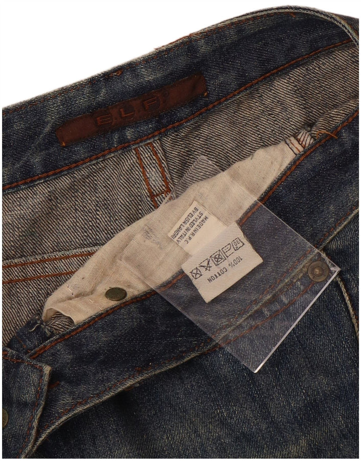 Elisa Landri Womens Distressed Bootcut Jeans IT 44 Medium W30 L35 Blue