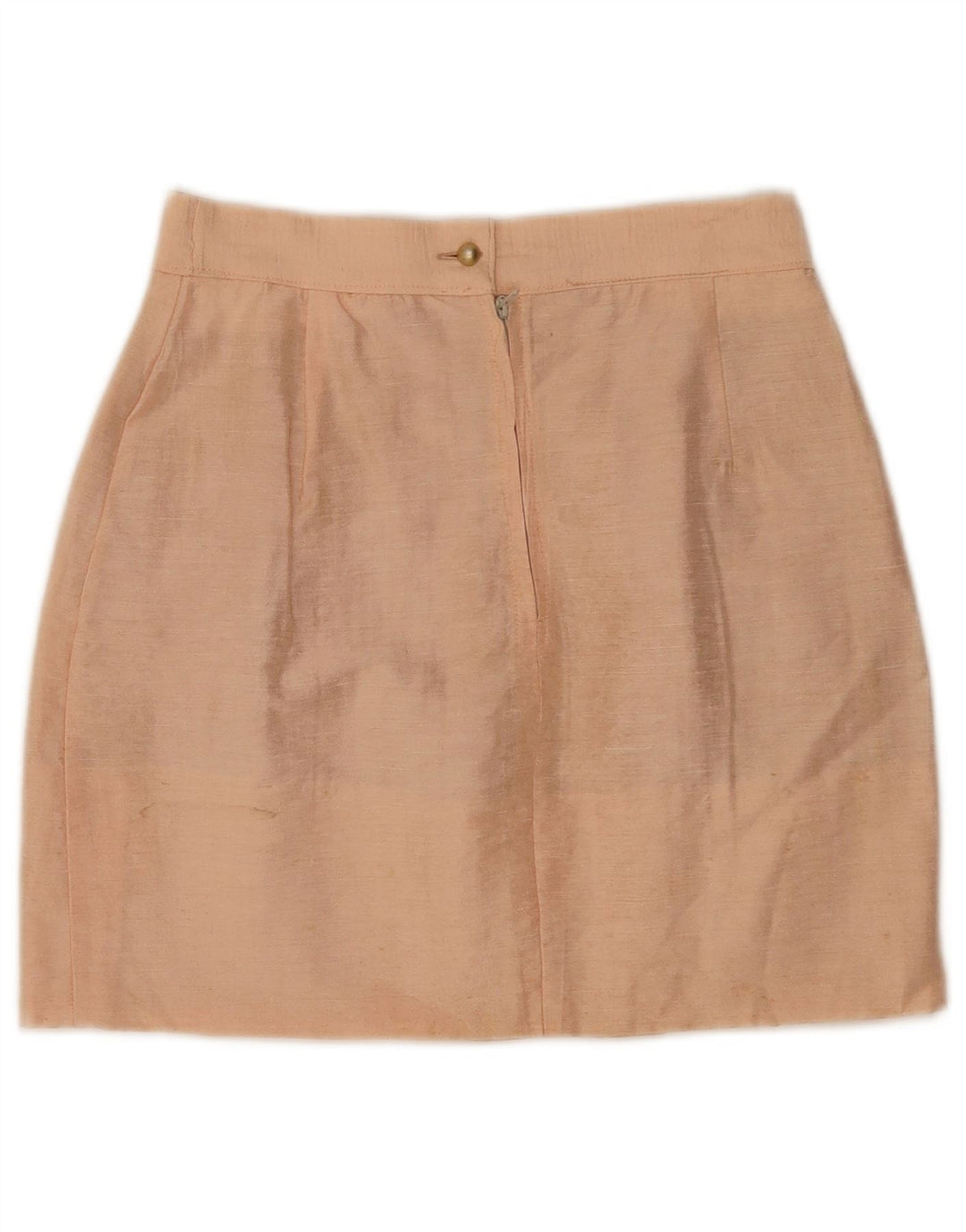 Vintage Womens High Waist Mini Skirt IT 42 Medium W24  Beige