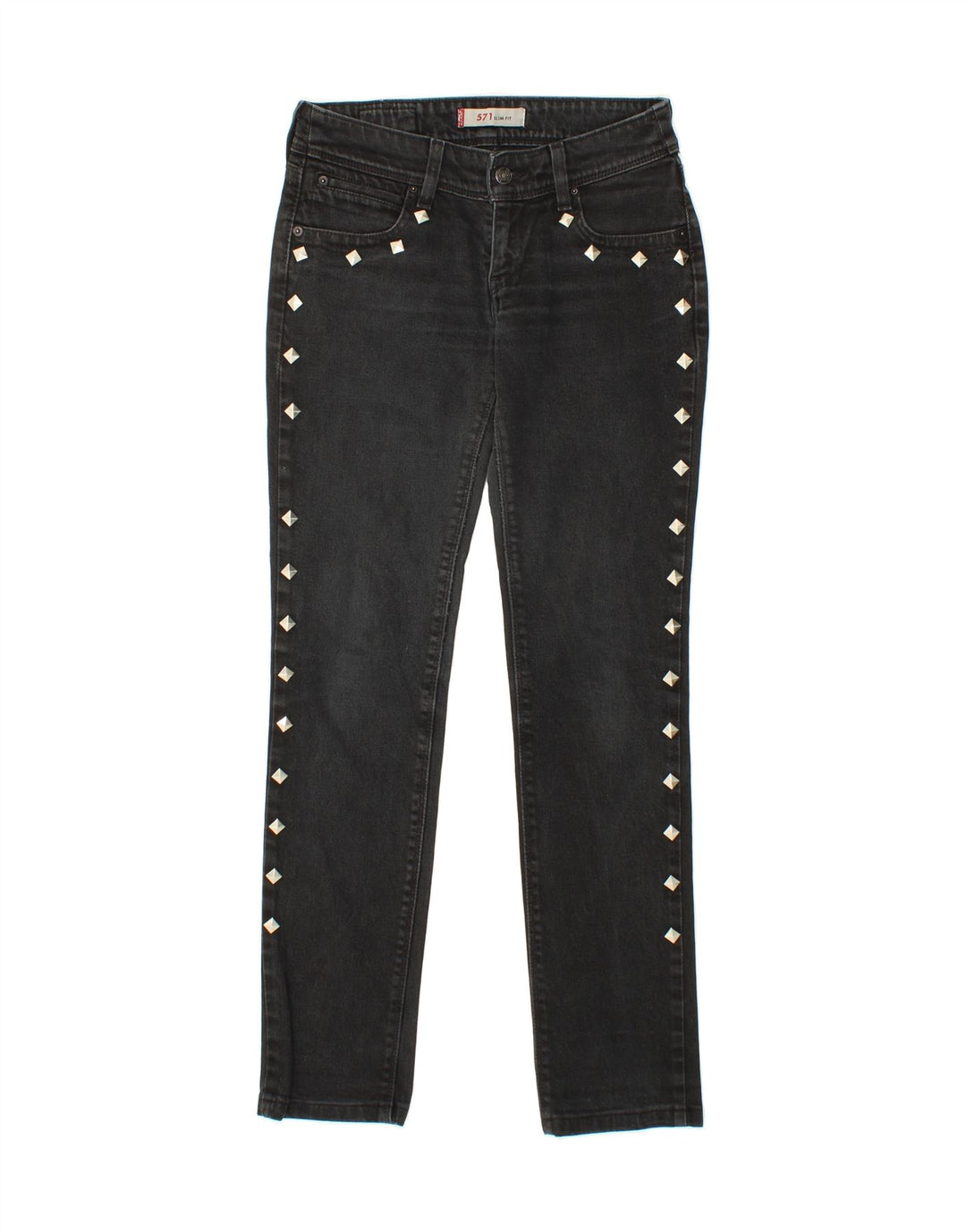 LEVI'S Womens 571 Slim Jeans W29 L34 Navy Blue Cotton Vintage Levi's and Second-Hand Levi's from Messina Hembry 
